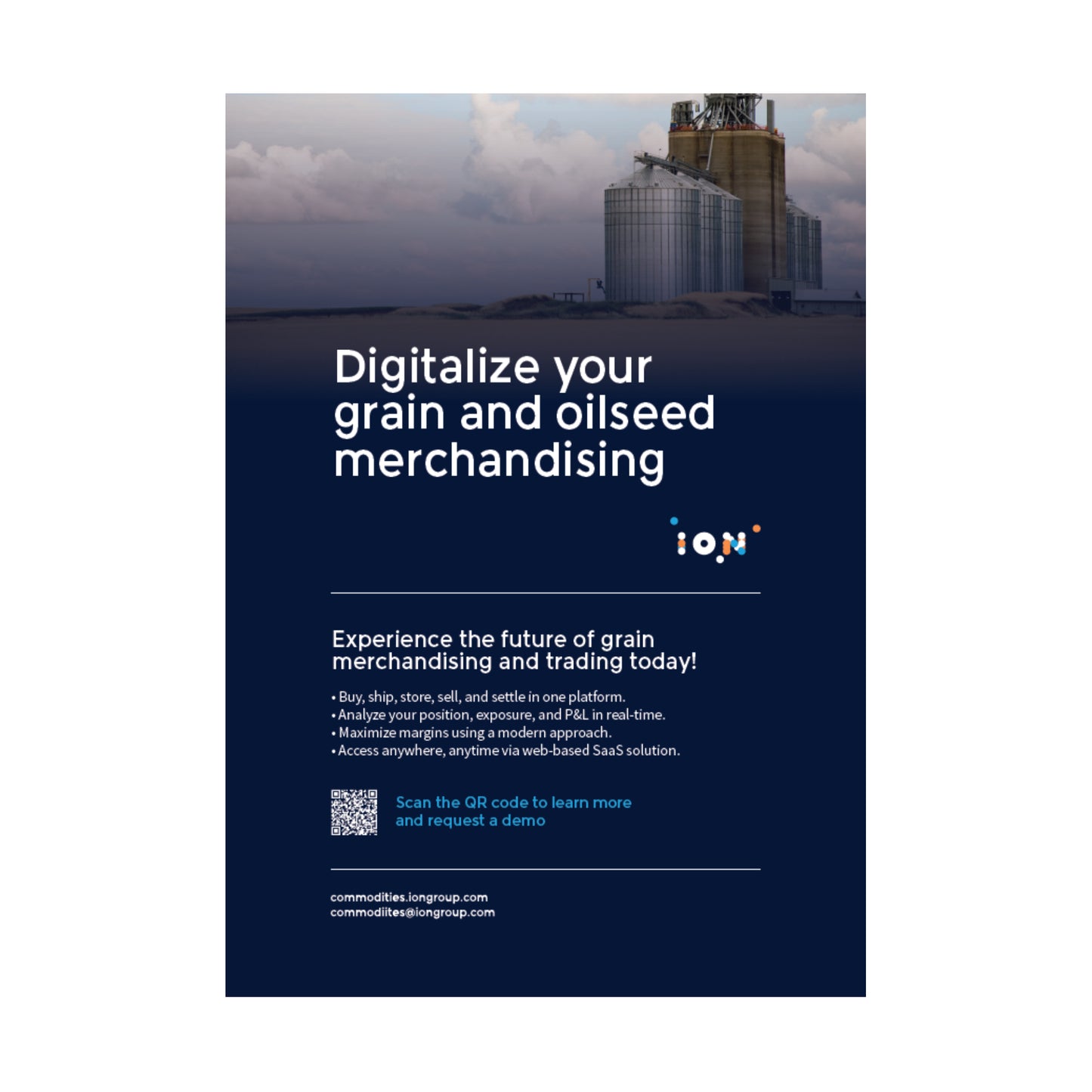 ION - Commodities - Agtech Flyer A5 - Digitalize your grain and oilseed merchandising