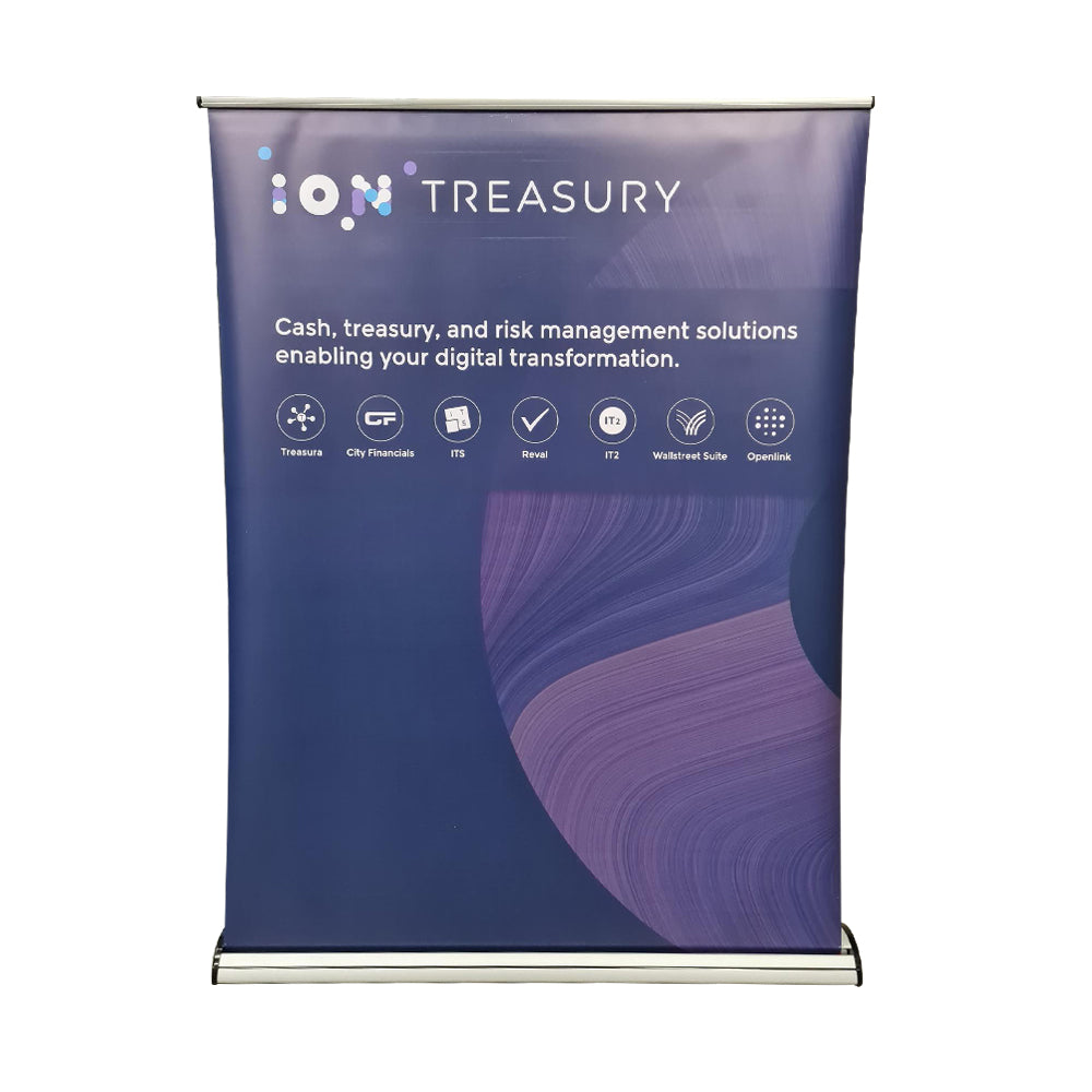 Treasury - 1500mm Roller Banner - Cash, treasury, and risk management solutions enabling your digital transformation